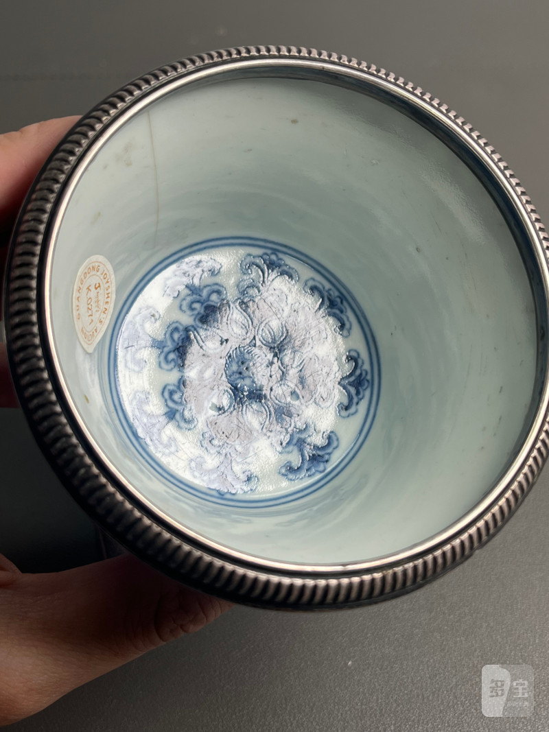 清道光  青花缠枝莲纹高足杯 - 图15